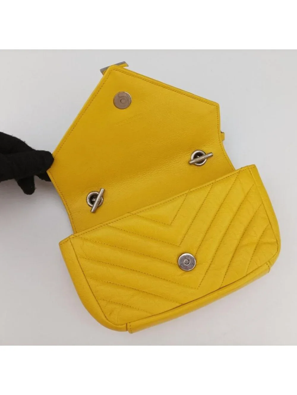 Saint Laurent Baby Chai Yellow Leather Shoulder